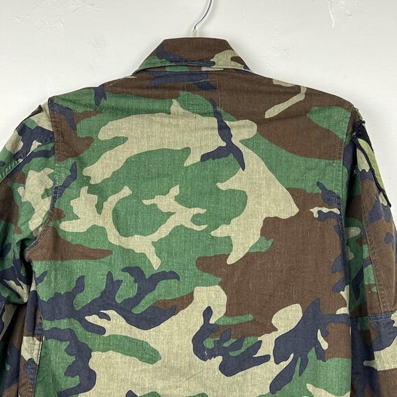 US Army Combat Uniform Camo Jacket Coat Patches Size Short Regular - Picture 6 of 7